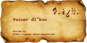 Vainer Ákos névjegykártya